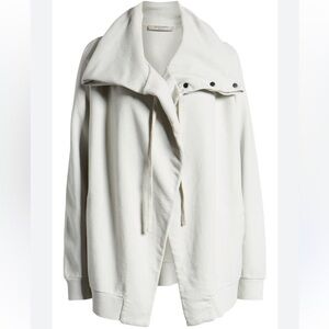 AllSaints Brooke Knit Jacket Hoodie Sweatshirt Wrap Ivory White Oversized Small